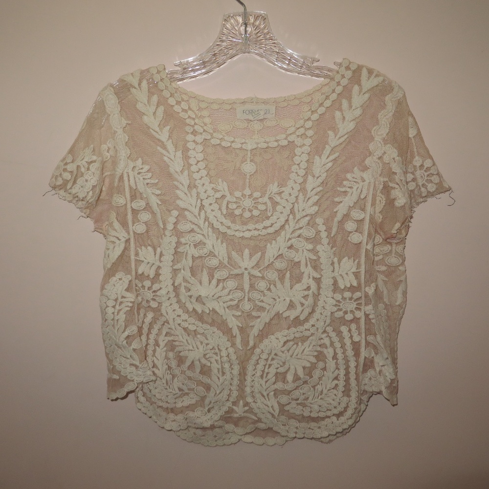 crochet and mesh top